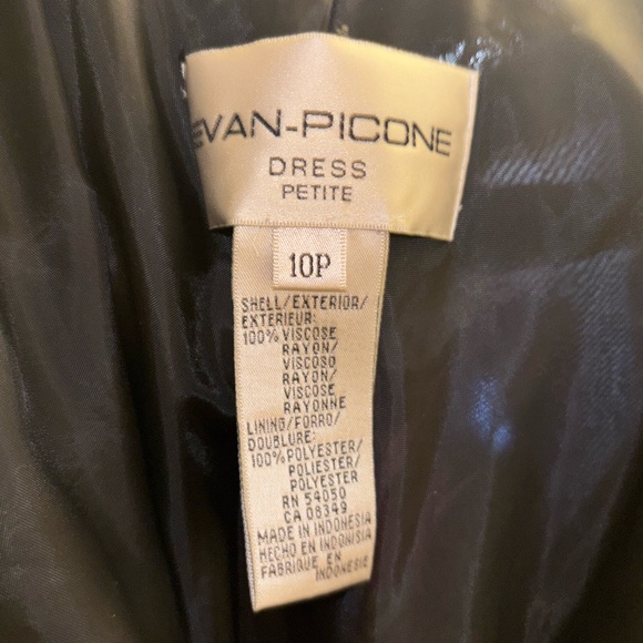 Evan Picone Black and Pink Floral Midi Dress - Picture 5 of 6